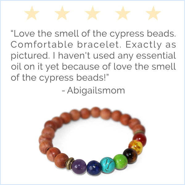 7 Chakra Cypress Wood Essential Oil [Diffuser] Bracelet