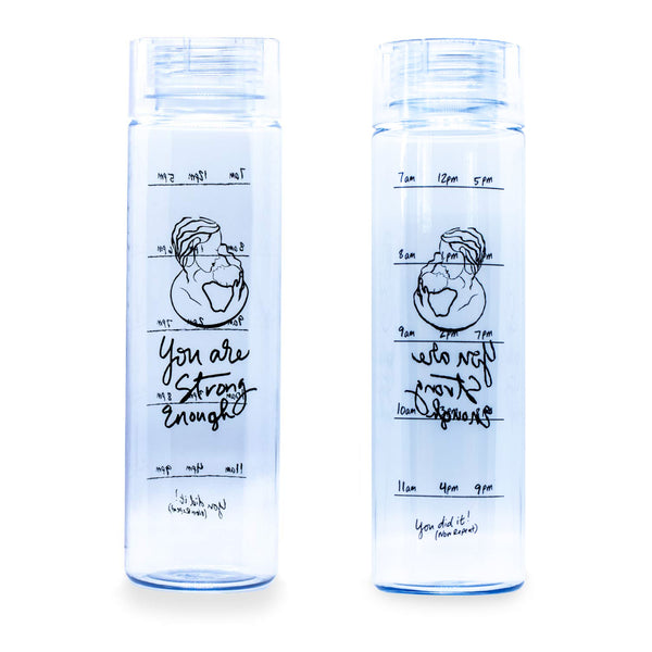 Wide Mouth Pregnancy and Breastfeeding Water Bottle Tracker 32 oz Blue