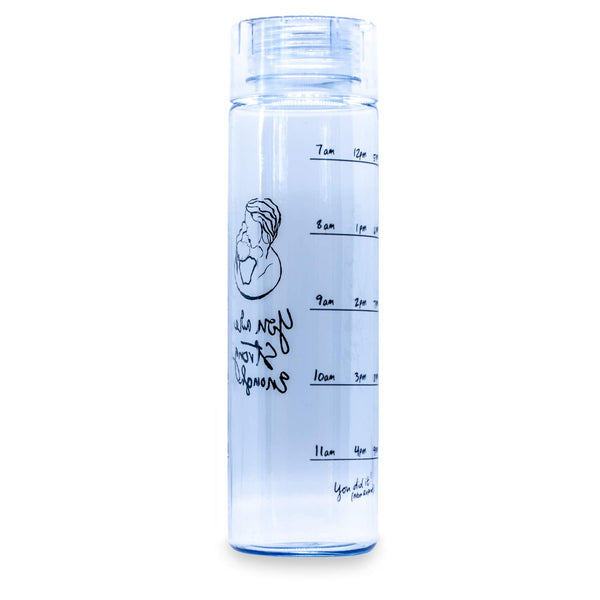 Wide Mouth Pregnancy and Breastfeeding Water Bottle Tracker 32 oz Blue