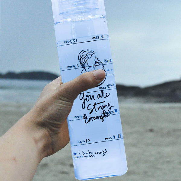 Wide Mouth Pregnancy and Breastfeeding Water Bottle Tracker 32 oz Blue