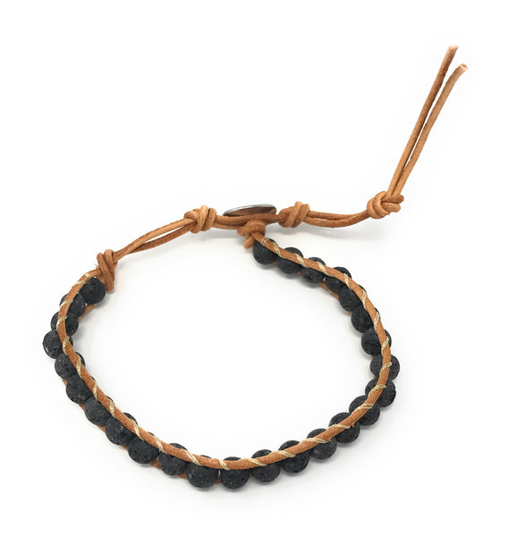 Unisex Handmade Single Wrap Lava Rock Essential Oil [Diffuser] Bracelet