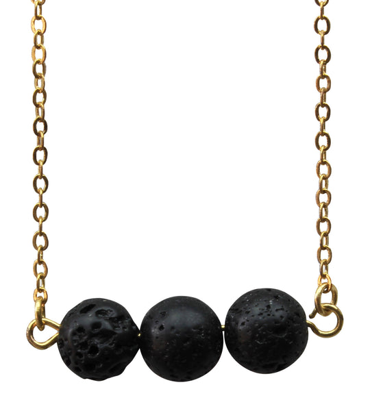 Floating Black Lava Rock Essential Oil [Diffuser] Necklace