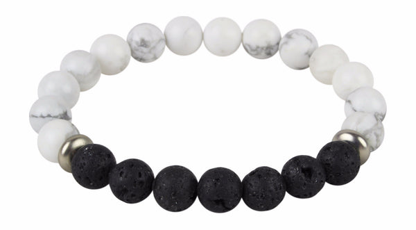 Turquoise and Lava Rock Beaded Bracelet