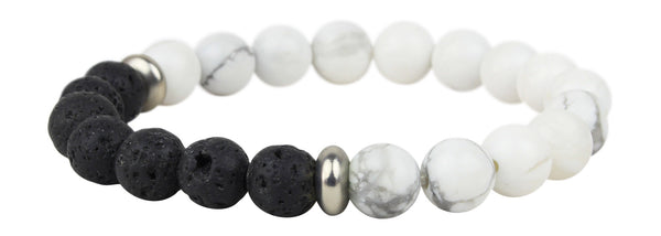 Turquoise and Lava Rock Beaded Bracelet
