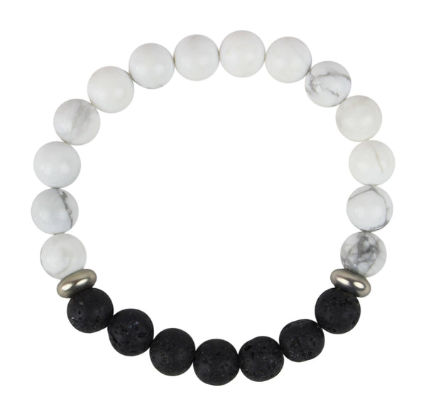 Turquoise and Lava Rock Beaded Bracelet