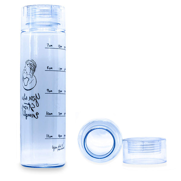 Wide Mouth Pregnancy and Breastfeeding Water Bottle Tracker 32 oz Blue