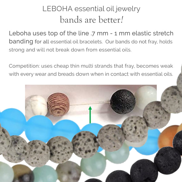 Lava Rock and Semi Precious Gemstone Tassel Essential Oil [Diffuser] Bracelet