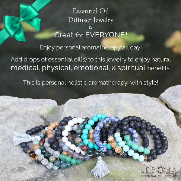 Black Lava Rock and Amazonite Essential Oil [Diffuser] Bracelet